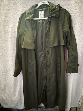 Avec Les Filles Olive Green Button-Up Coat